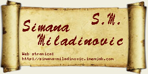 Simana Miladinović vizit kartica